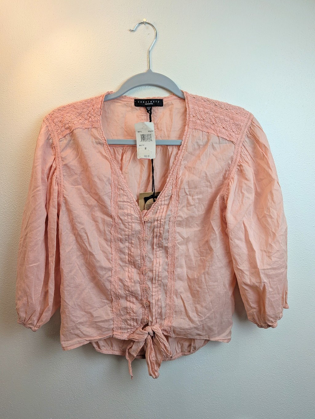 Nwt Sanctuary Clothing Cropped Boho Button Up Top Size M